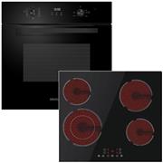 Davoline Star BI O 0875 BL + BVC6005 Φούρνος άνω Πάγκου 75lt με Κεραμικές Εστίες Π60cm Μαύρος